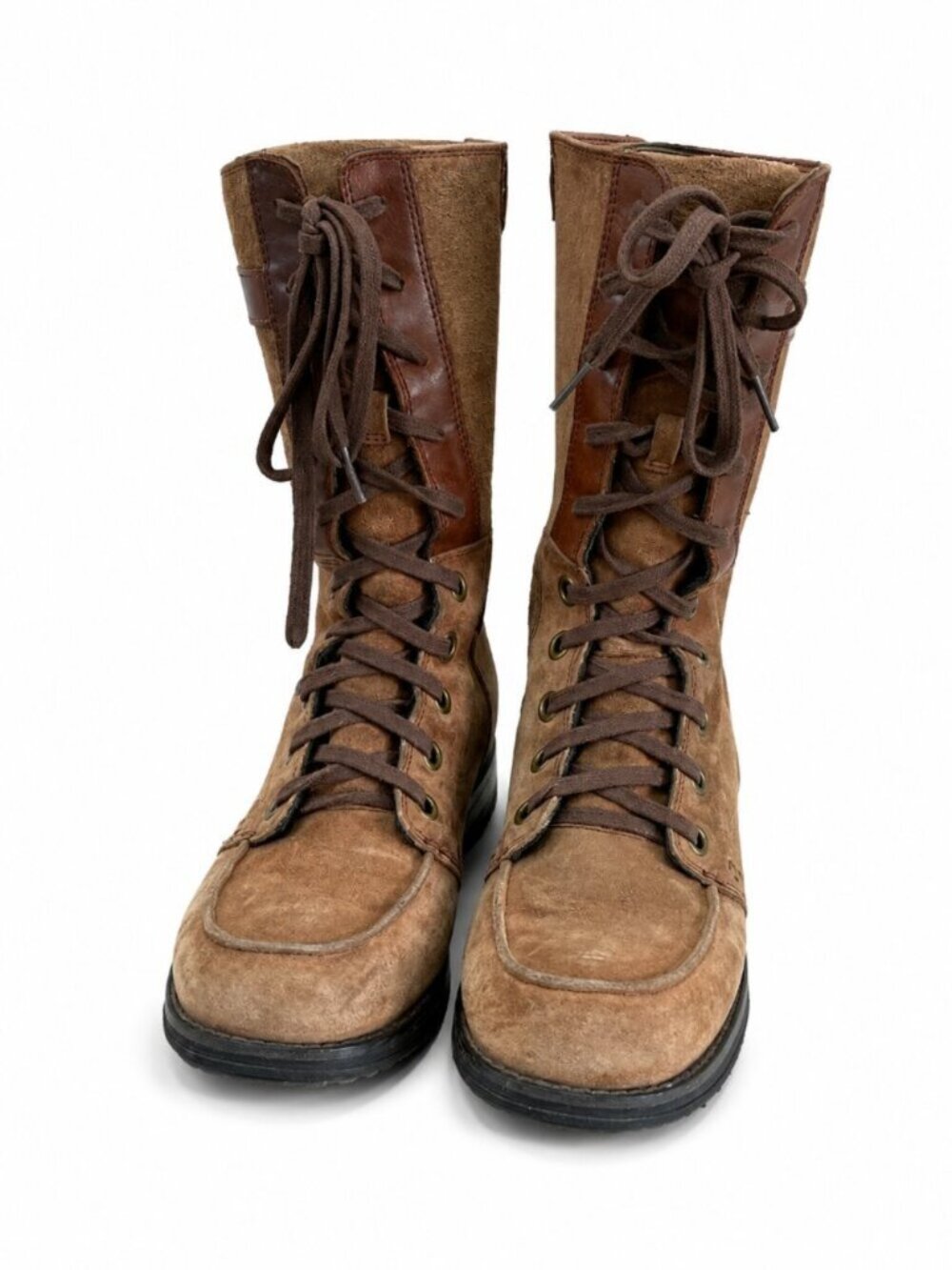 The North Face Suede Lace Up Tall Boots Womens 7.5 Brown Outdoor Combat Boots